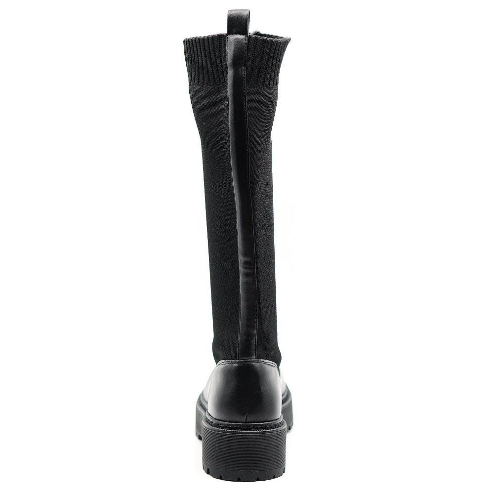 IF Fashion Anfibi Combat Stivali Alti Da Donna Platformo Elasticizzato Traspiranti 1329