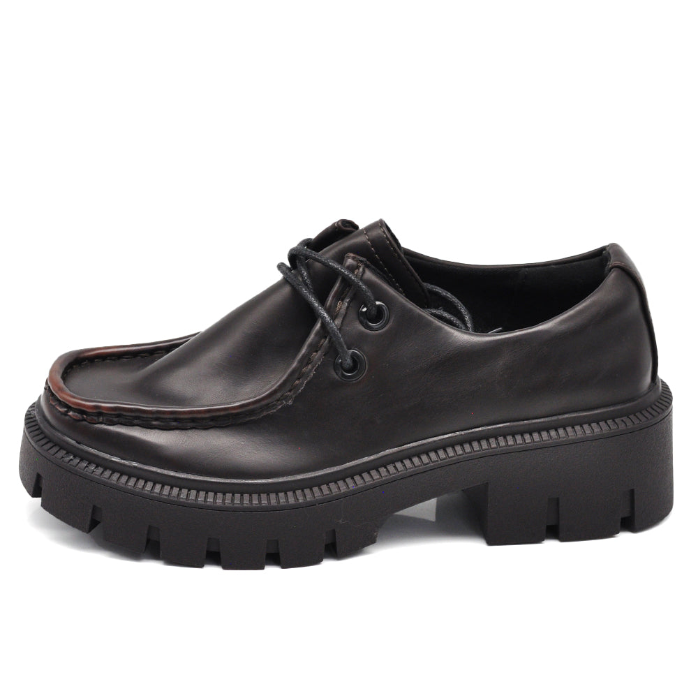 Scarpe Da Donna Mocassini Loafer Con Lacci Stringati Platform G707