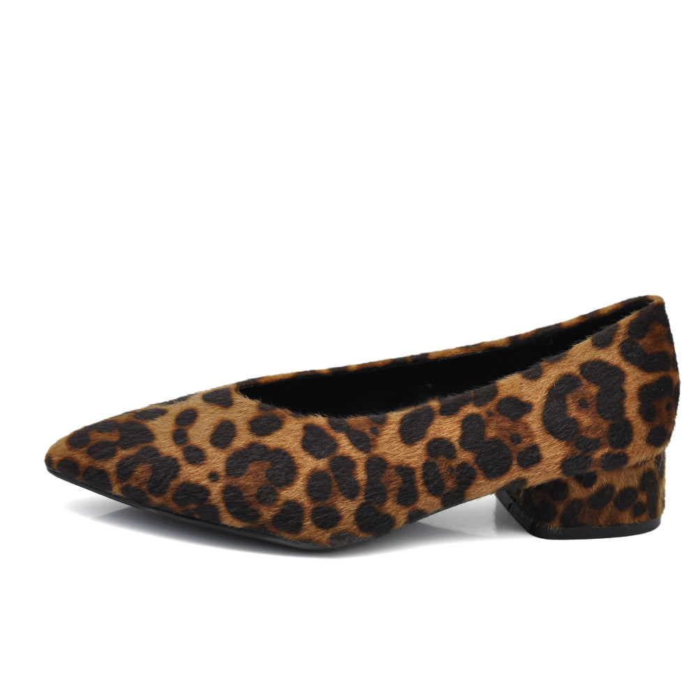 Ballerine da donna punta affusolata tacco basso camoscio pelliccia sintetica 2817