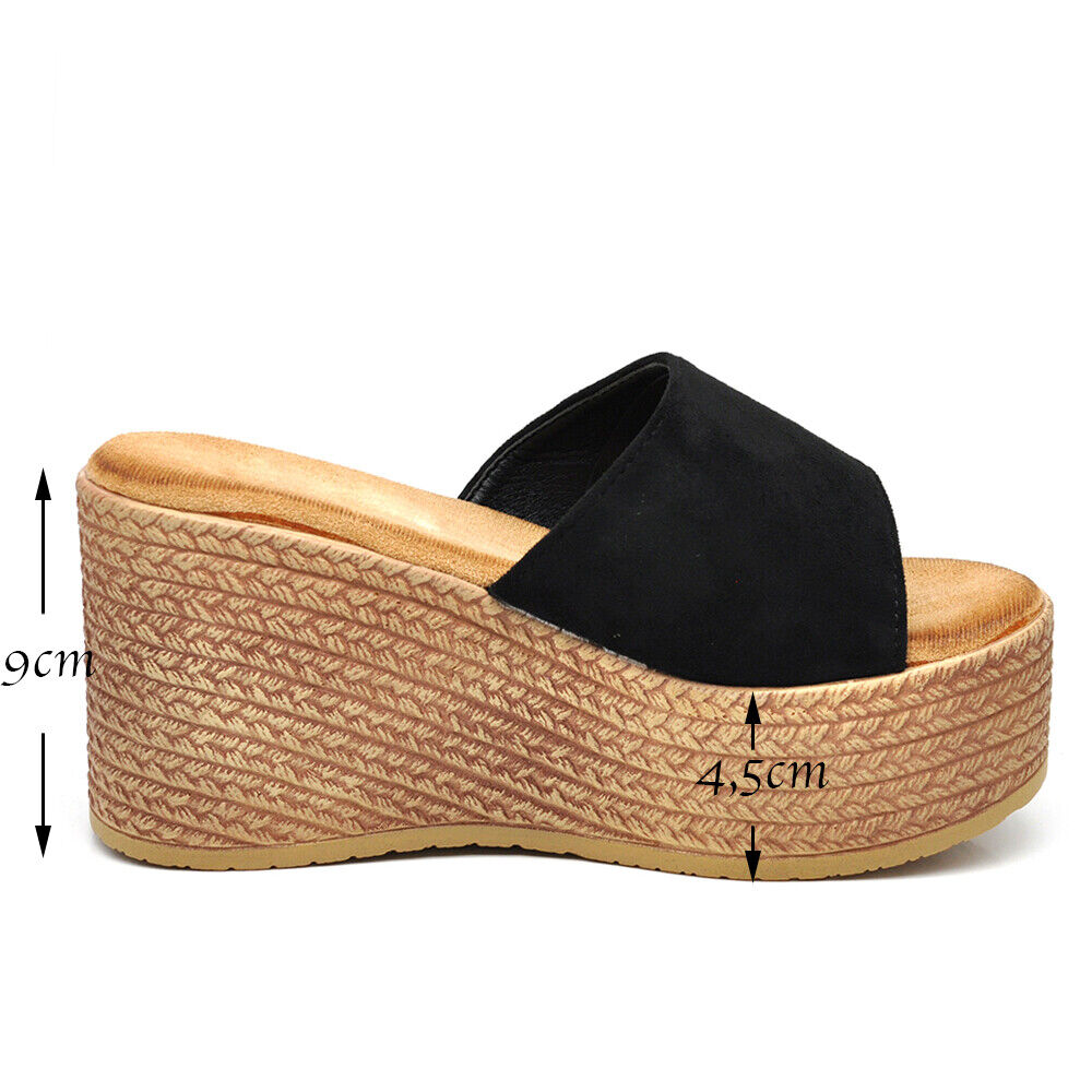 Scarpe Sandali Ciabatte Zoccoli Da Donna Con Zeppa Comodi A Fascia MS23018