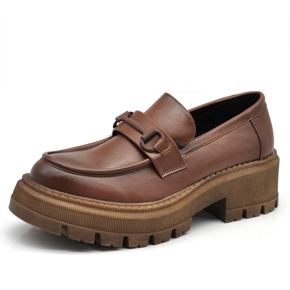 Scarpe Mocassini Loafers Slip On Da Donna Con Morsetto Platform 899