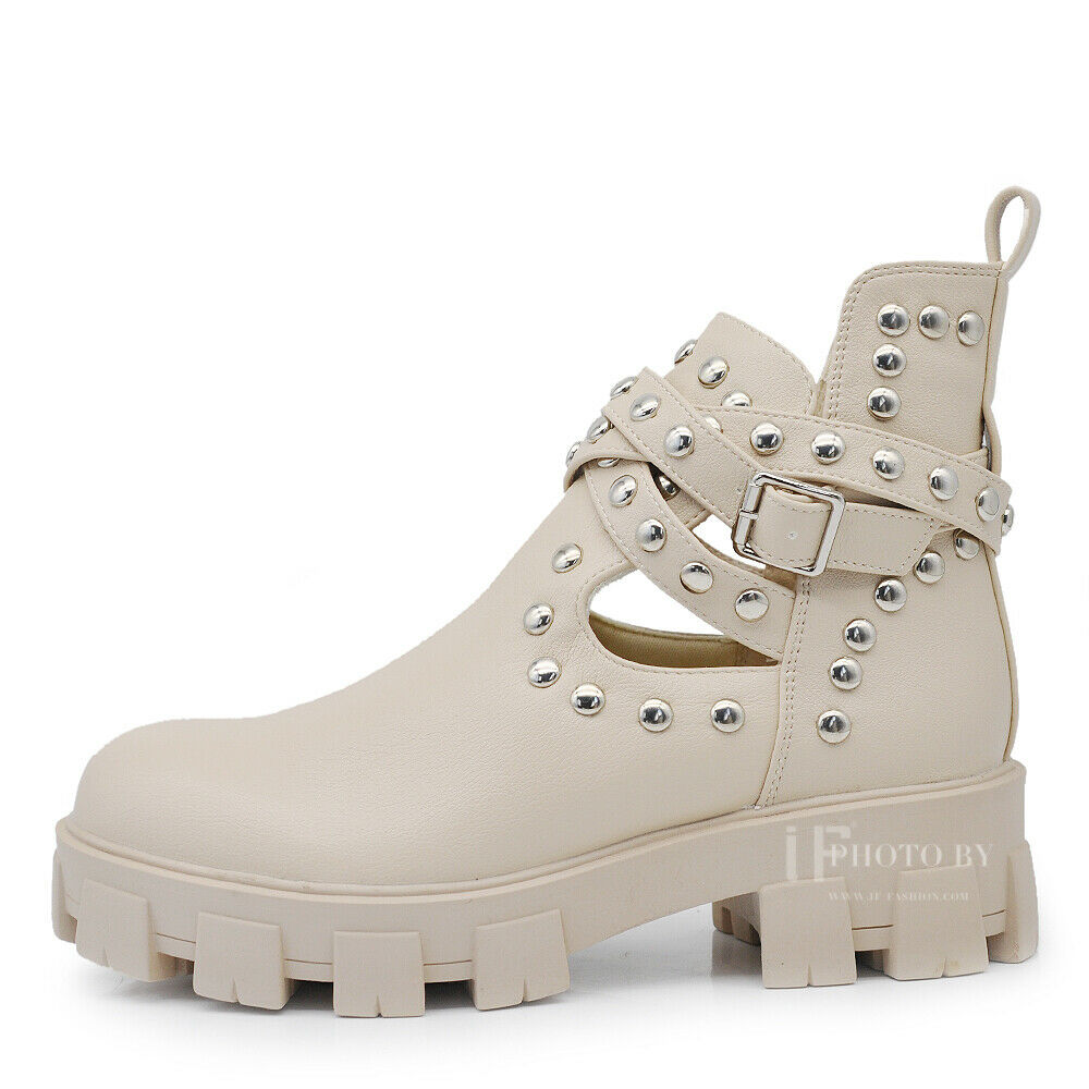 Scarpe Stivali Stivaletti Primaverili Alla Caviglia Da Donna Con Borchie GR-6608