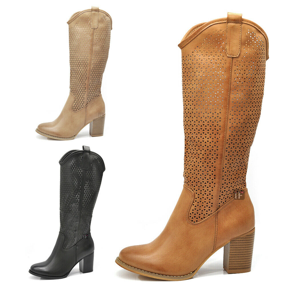 Stivali Estivi Camperos Senza Tacco Stivali Estivi Lunghi Janessa