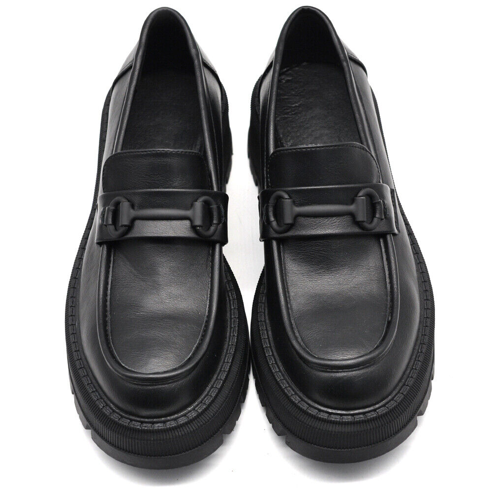 Scarpe Mocassini Loafers Slip On Da Donna Con Morsetto Platform 899