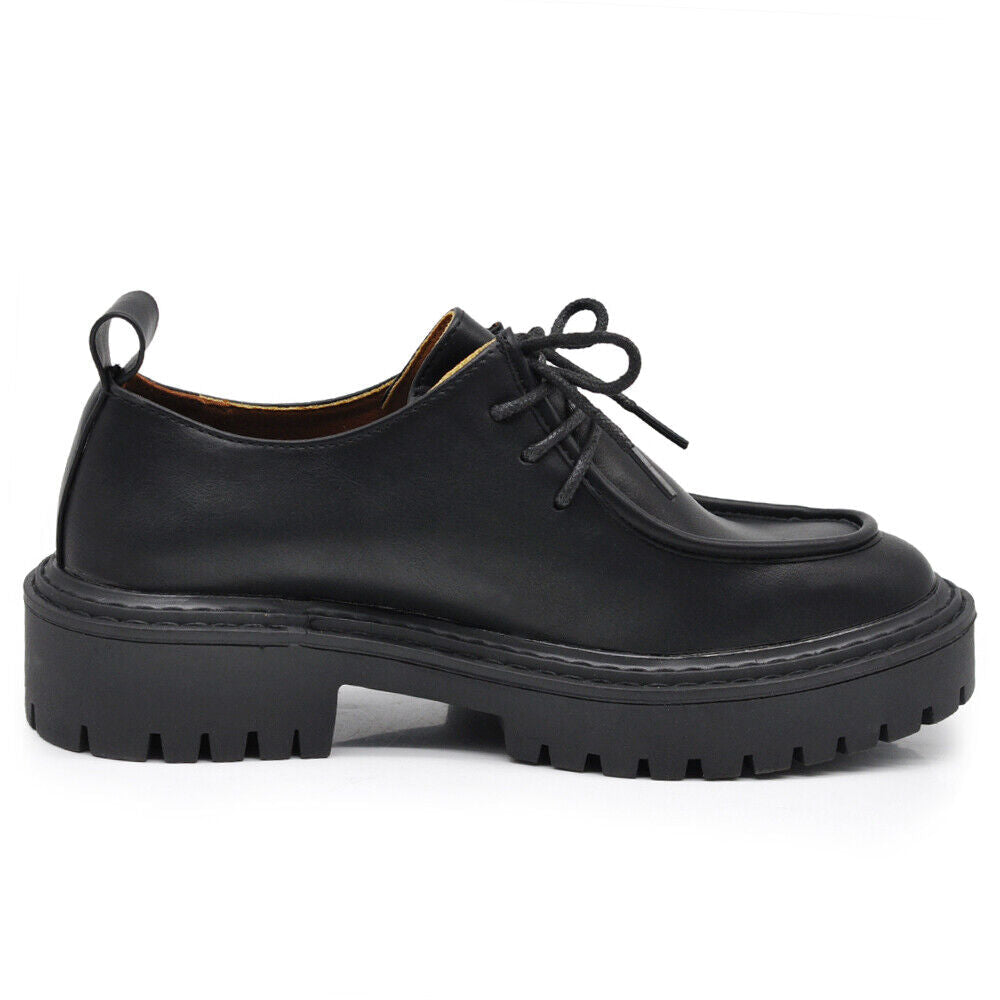 Scarpe Da Donna Mocassini Loafer Con Lacci Stringati Platform MP369-3