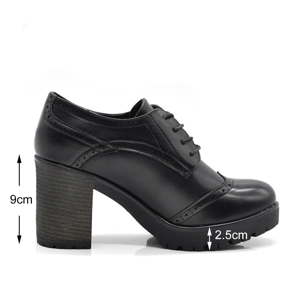 Scarpe Da Donna Tacco Grosso Francesine Duilio Oxford Inglesine stringate IF146
