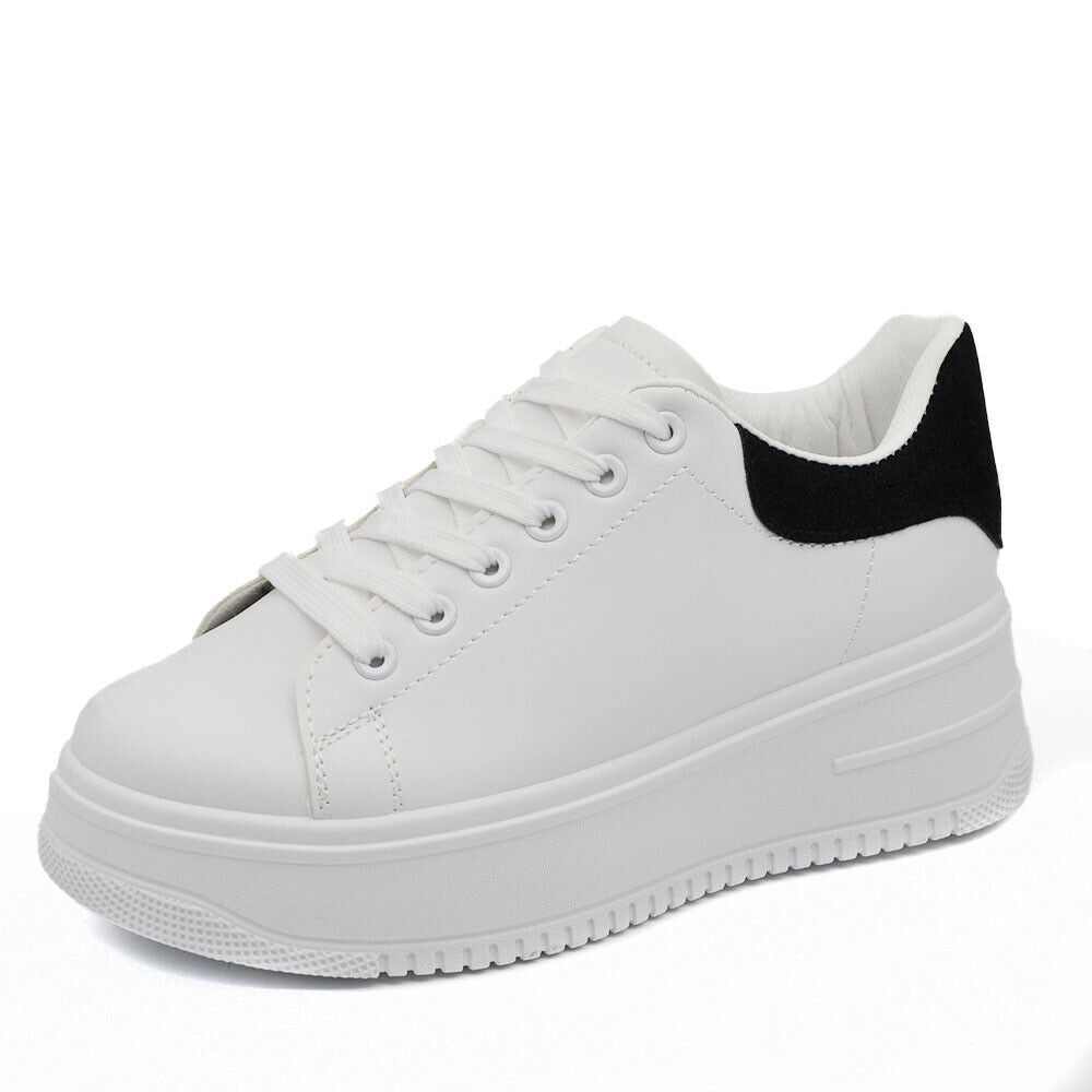 Scarpe Da Ginnastica Sportive Sneaker Bianche Donna Platform Zeppa Rialzo 677