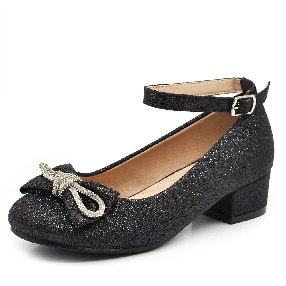 Scarpe Ballerine Da Bambina Ragazza Glitter Strass Gioiello Cerimonia W7008