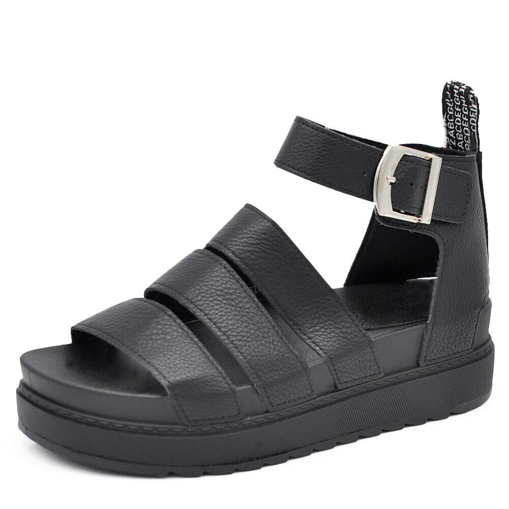 Stivali estivi Scarpe Sandali Da Donna Con Platform Fasce Gladiatore DM520 nero