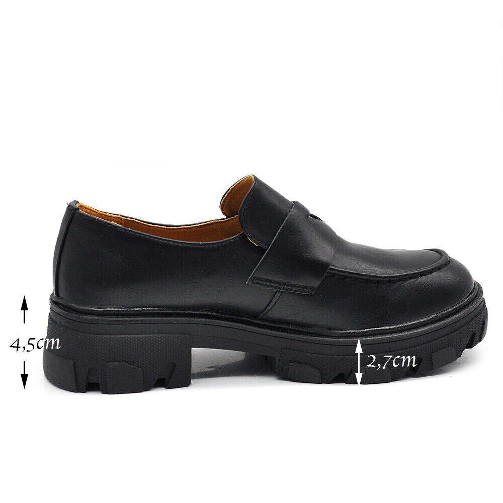 Scarpe Da Donna Mocassini Loafer Slip On Con Platform MP407