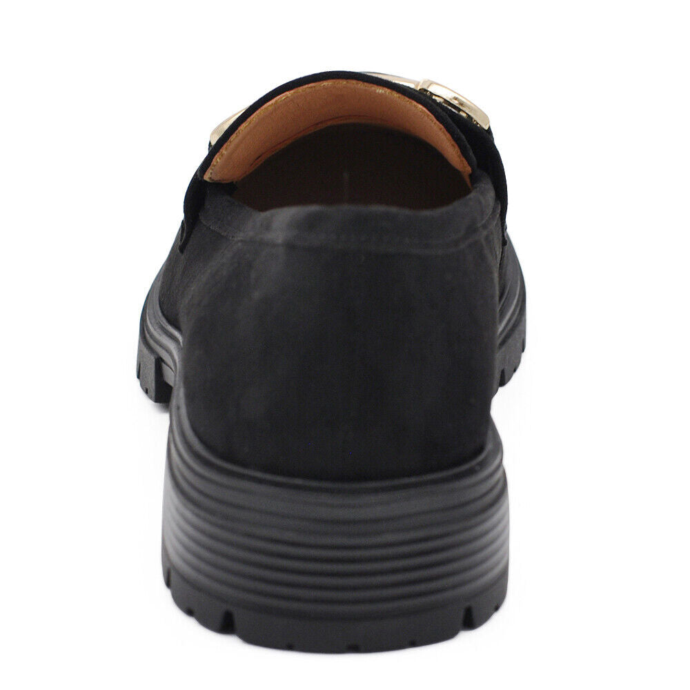 Scarpe Mocassini Loafers Slip On Scamosciati Da Donna Platform Morsetto 209
