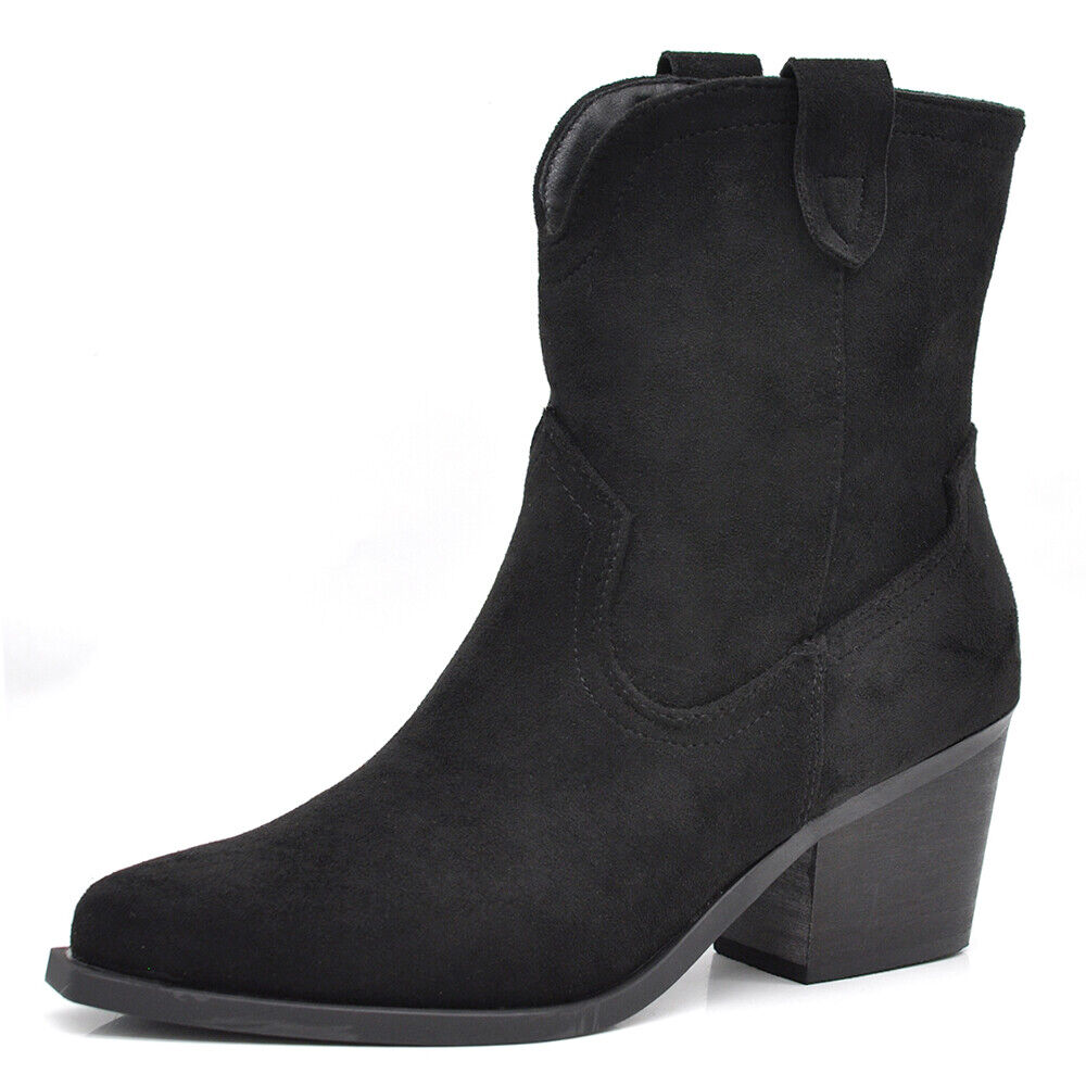 Scarpe Stivaletti Texani Camperos Cowboy Cowgirl Da donna Camoscio Western MP633
