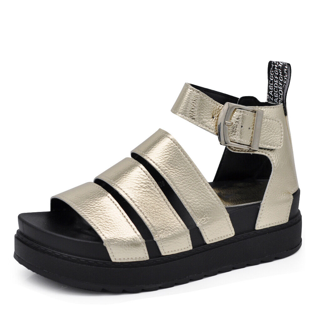 Stivali estivi Scarpe Sandali Da Donna Con Platform Fasce Gladiatore DM520 nero