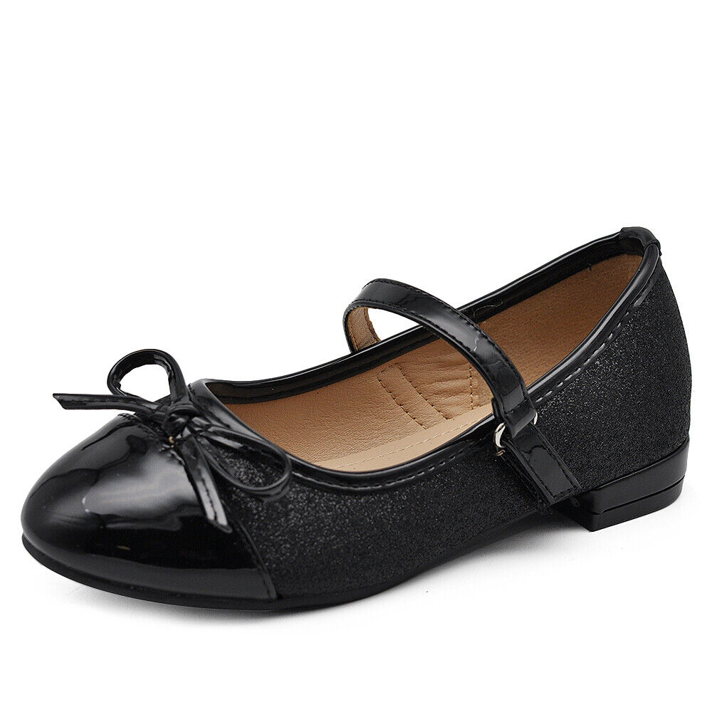 Scarpe Ballerine Da Bambina Ragazza Fiocco Glitter Gioiello comunione W7050