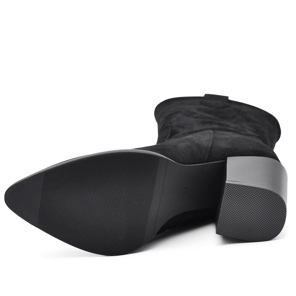 Stivali Stivaletti Da Donna Texani Cowboy Western A Punta Con Tacco Alto XG113