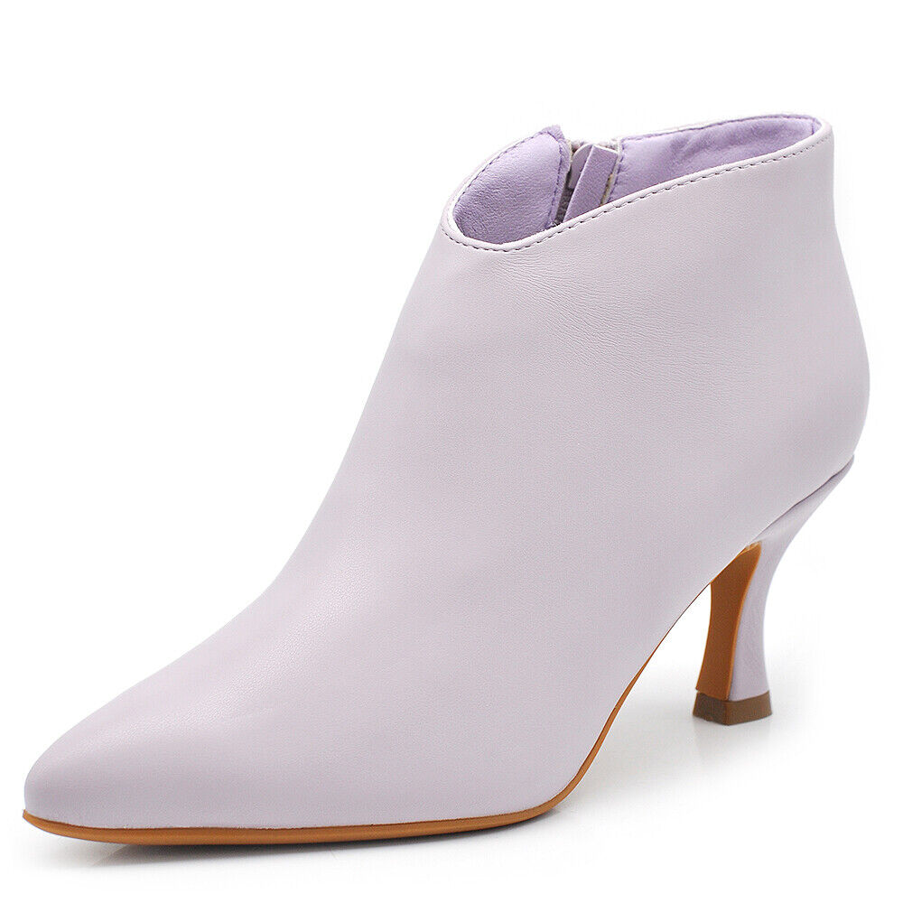 Stivaletti Donna Tronchetti da Donna A Punta Tacco Fino MP413-9 nero beige lilla