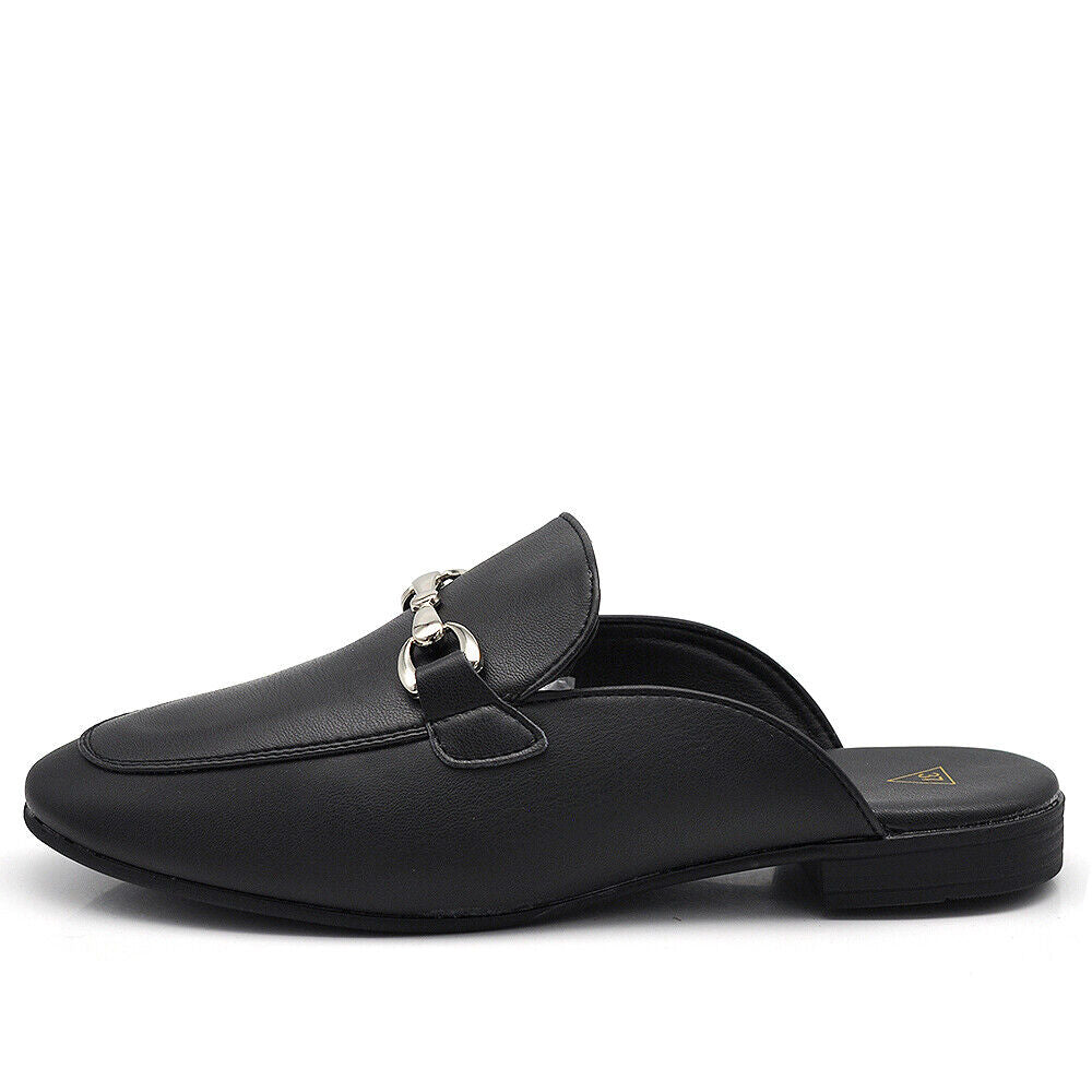 Scarpe Mule Mocassini Sandali Ciabatte Da Donna Con Morsetto MP664-3 nero