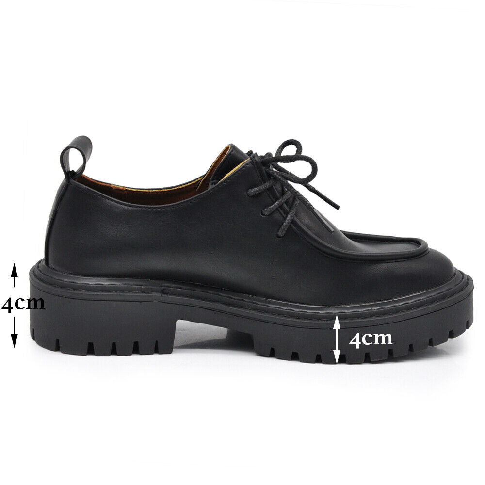 Scarpe Da Donna Mocassini Loafer Con Lacci Stringati Platform MP369-3