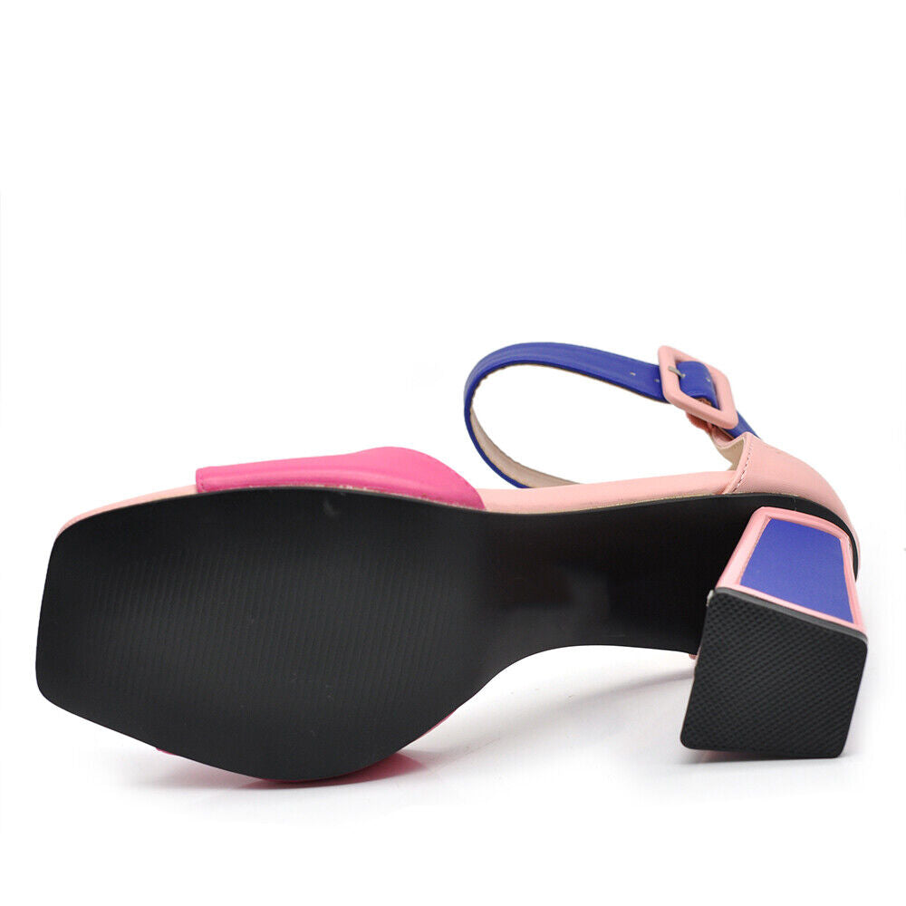 Scarpe Sandali Tacco Multicolori Da Donna Cerimonia Sposa X8193 nero bianco fuxia verde bluette arancione