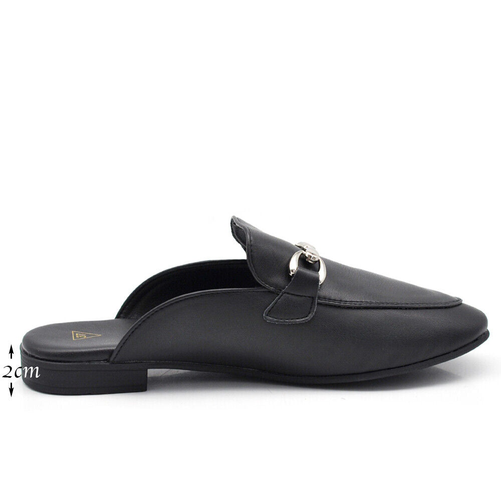 Scarpe Mule Mocassini Sandali Ciabatte Da Donna Con Morsetto MP664-3 nero