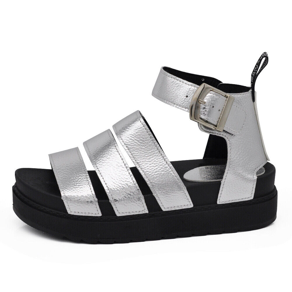 Stivali estivi Scarpe Sandali Da Donna Con Platform Fasce Gladiatore DM520 nero