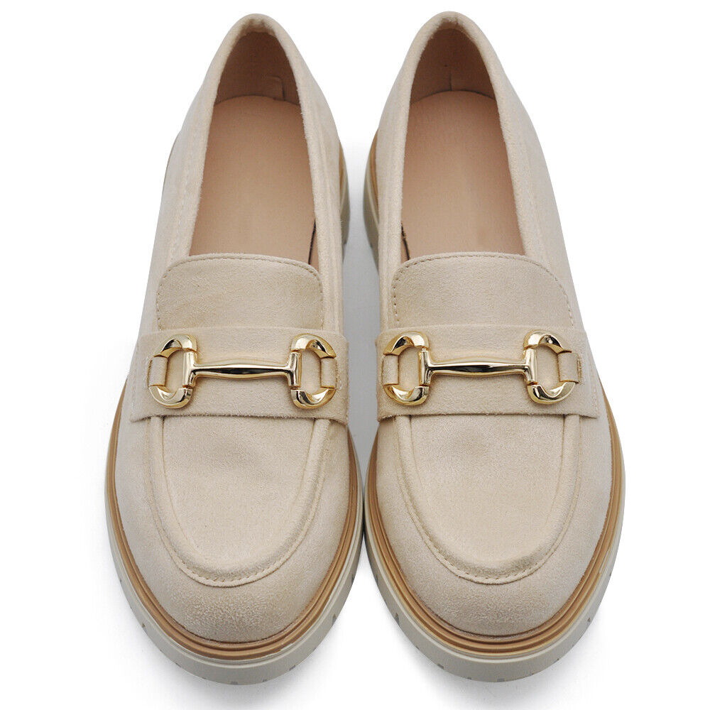 Scarpe Mocassini Loafers Slip On Scamosciati Da Donna Platform Morsetto 209