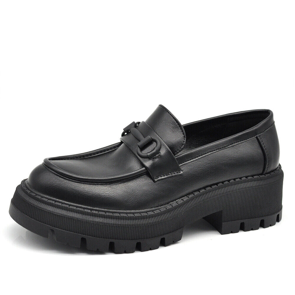 Scarpe Mocassini Loafers Slip On Da Donna Con Morsetto Platform 899