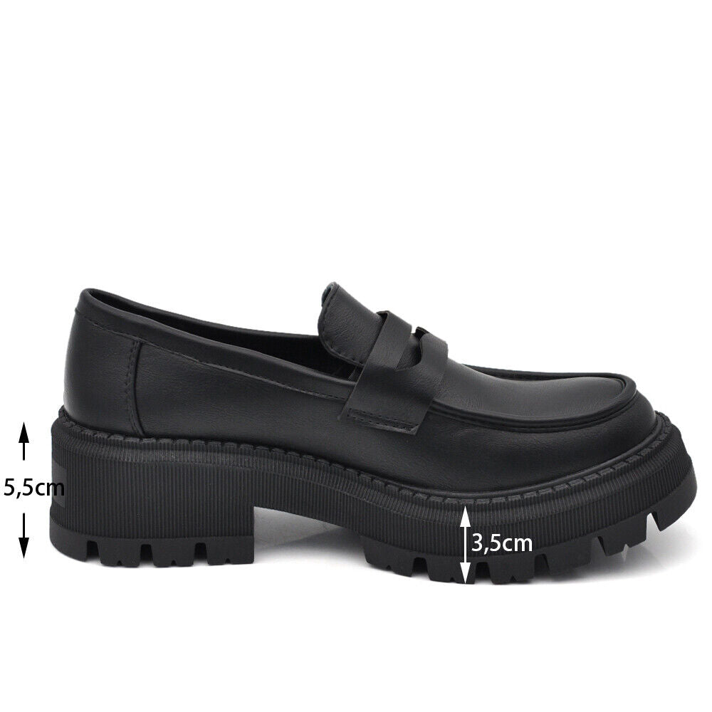 Scarpe Da Donna Mocassini Loafer Slip On Con Platform YG902