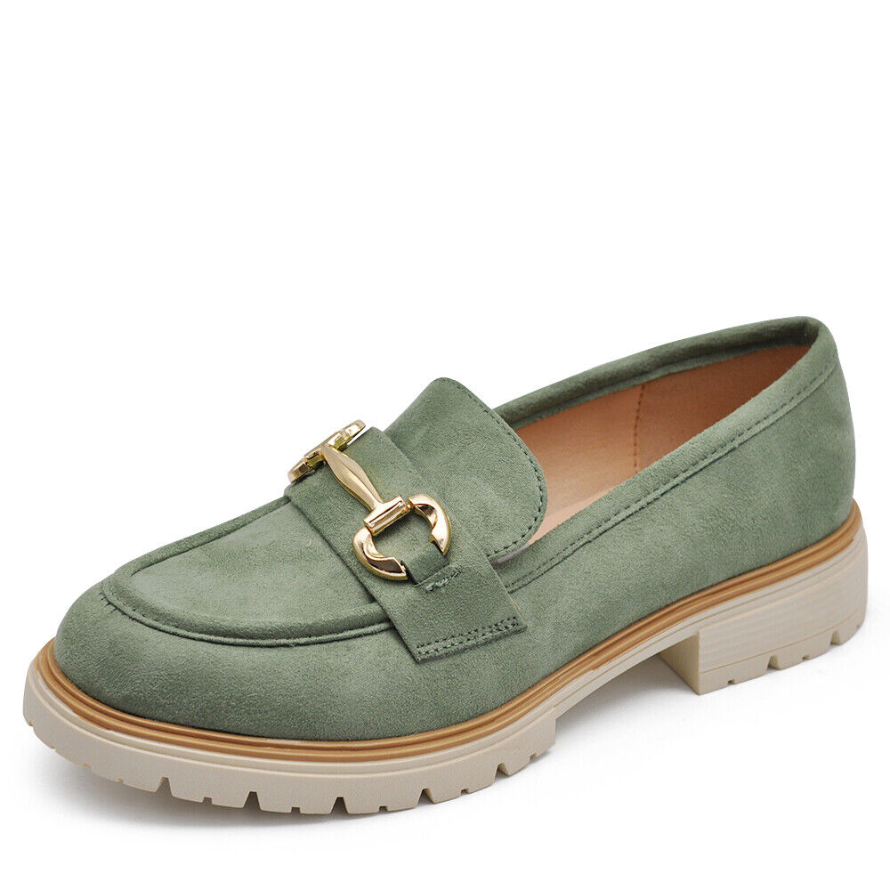 Scarpe Mocassini Loafers Slip On Scamosciati Da Donna Platform Morsetto 209