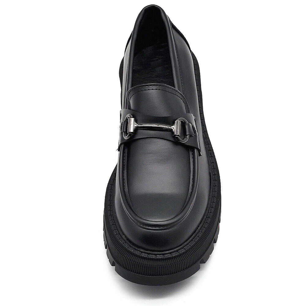 Scarpe Da Donna Mocassini Loafer Slip On Con Catena Morsetto Platform MP370-1