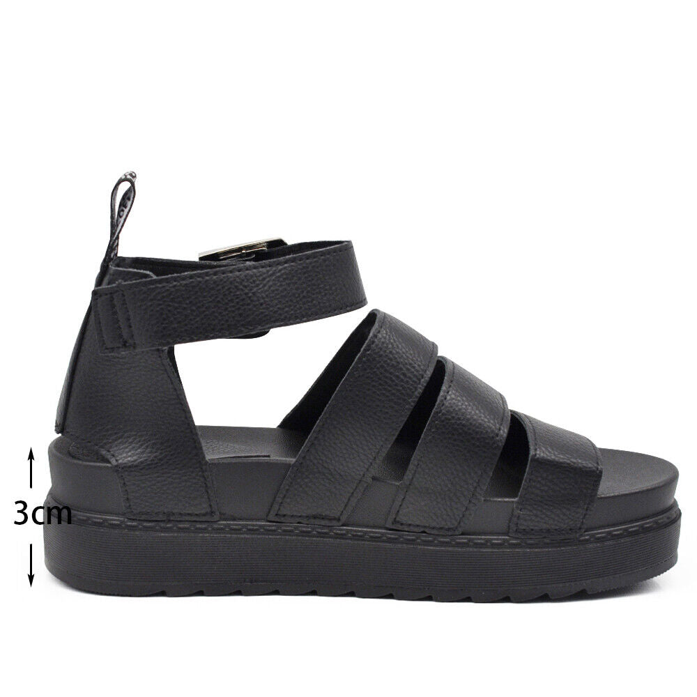 Stivali estivi Scarpe Sandali Da Donna Con Platform Fasce Gladiatore DM520 nero