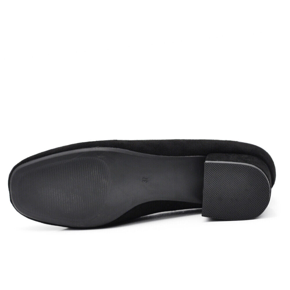 Scarpe Mocassini Loafer Camoscio Da Donna Con Tacchetto Morsetto 9638 nero khaki