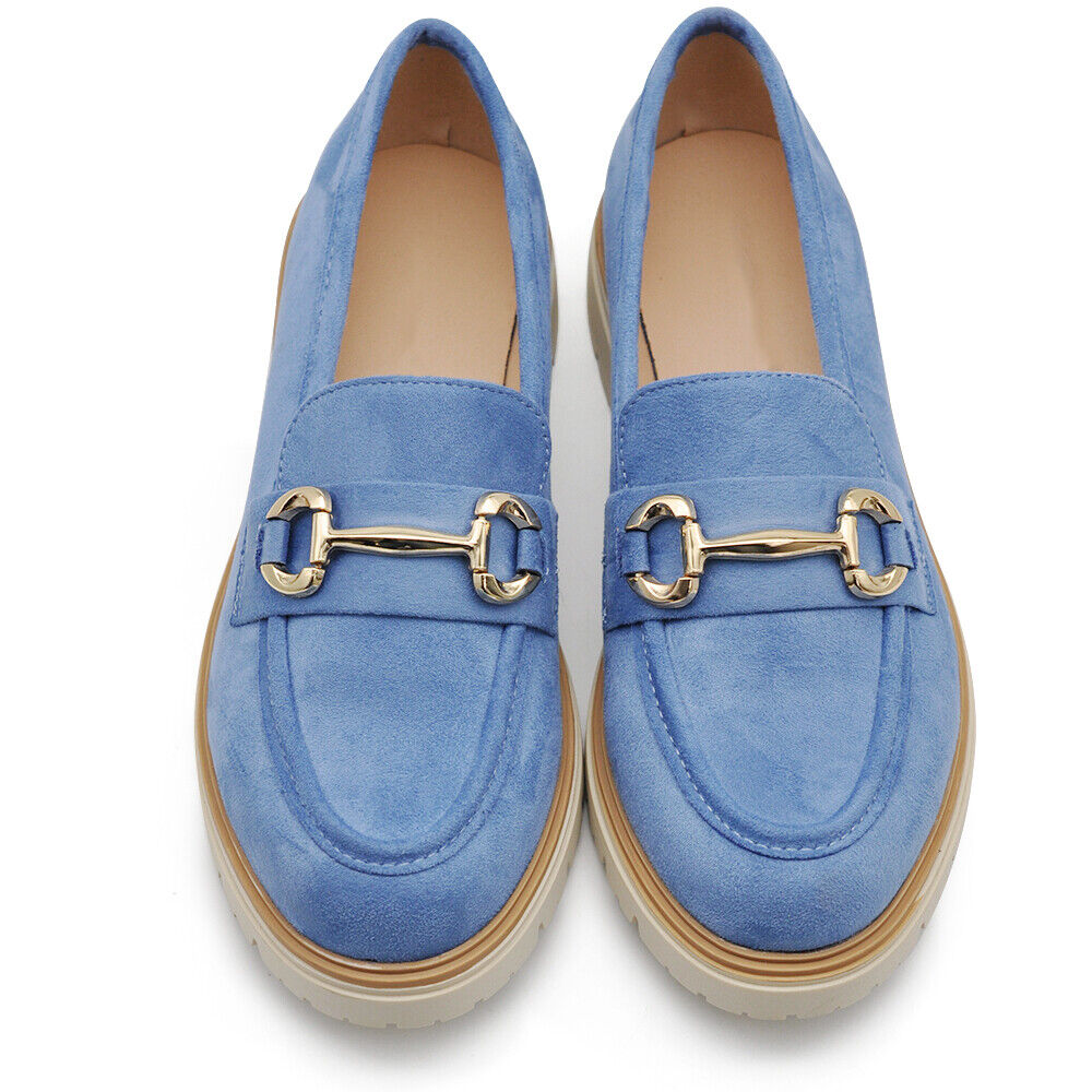 Scarpe Mocassini Loafers Slip On Scamosciati Da Donna Platform Morsetto 209