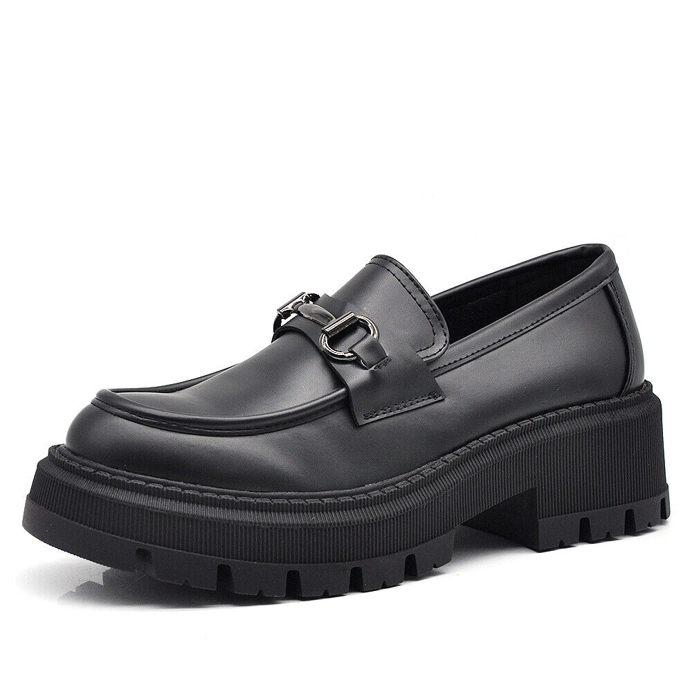 Scarpe Da Donna Mocassini Loafer Slip On Con Catena Morsetto Platform MP370-1