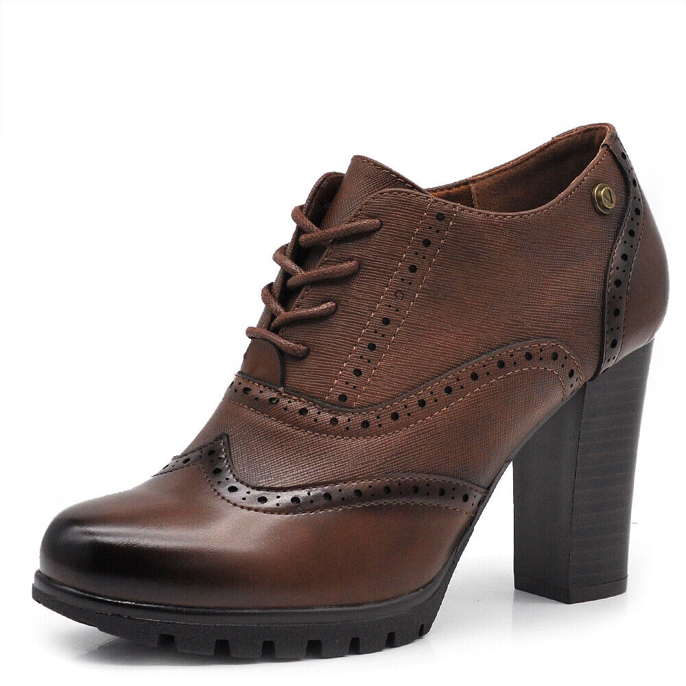 Scarpe Da Donna Tacco Grosso Francesine Duilio Oxford Inglesine stringate CH2183