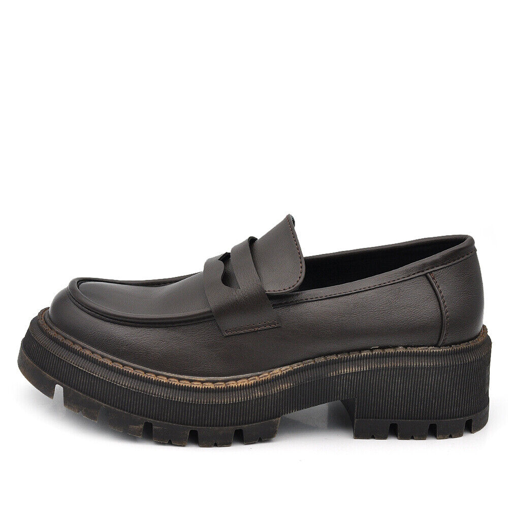 Scarpe Da Donna Mocassini Loafer Slip On Con Platform YG902