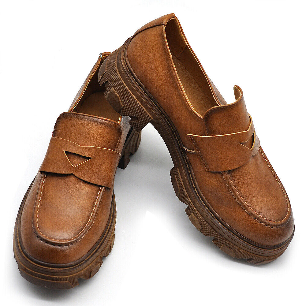 Scarpe Da Donna Mocassini Loafer Slip On Con Platform MP407