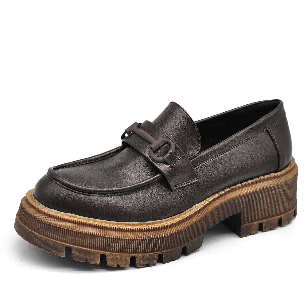Scarpe Mocassini Loafers Slip On Da Donna Con Morsetto Platform 899