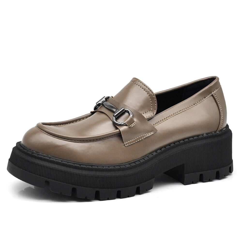 Scarpe Da Donna Mocassini Loafer Slip On Con Catena Morsetto Platform MP370-1