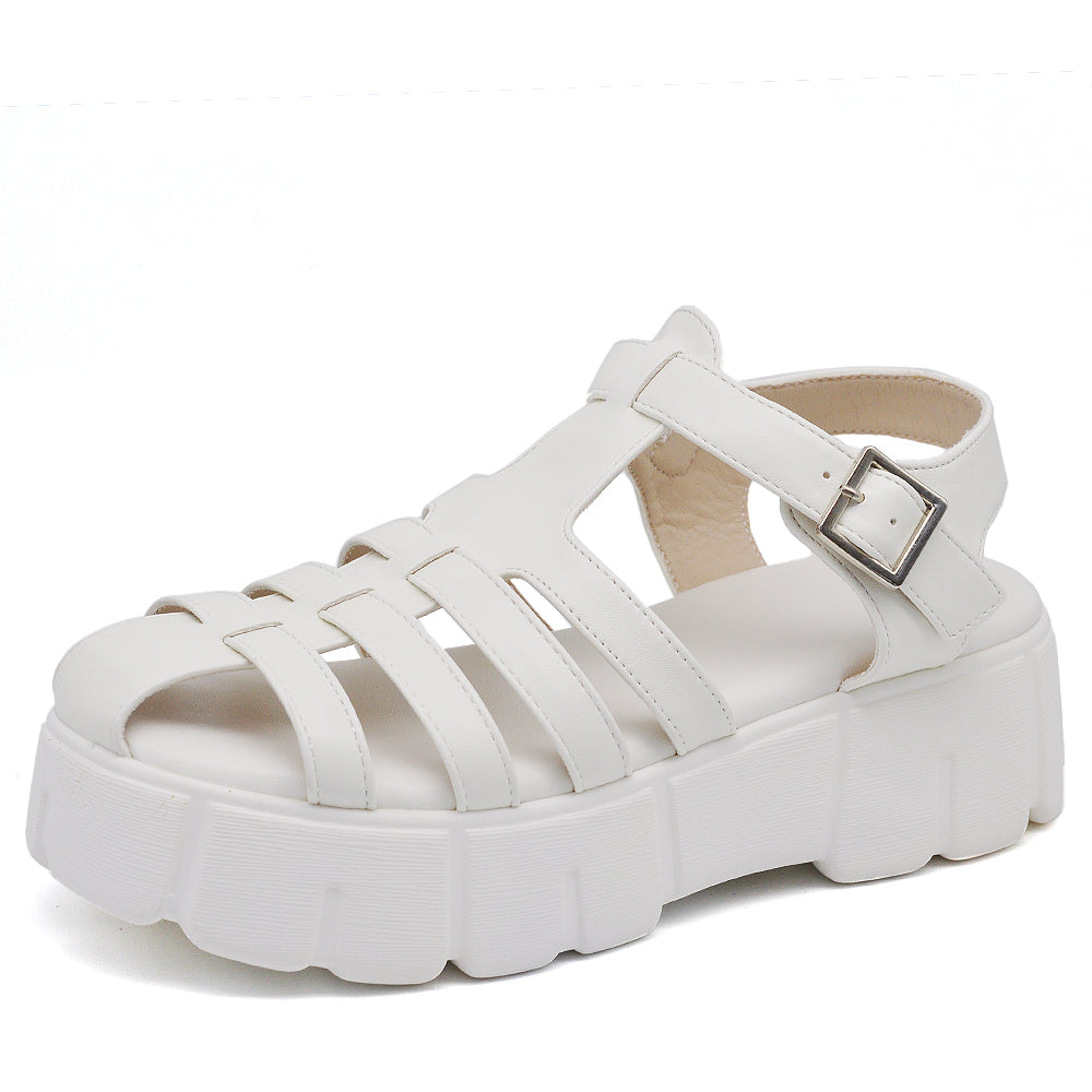 Scarpe Sandali Da Donna Con Platform Ragnetto MP9009 nero bianco
