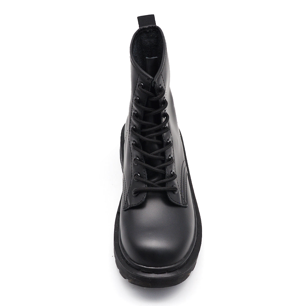 Stivali Stivaletti Anfibi combat boots Da Donna Con lacci Zip Cerniera MT88 nero maculato