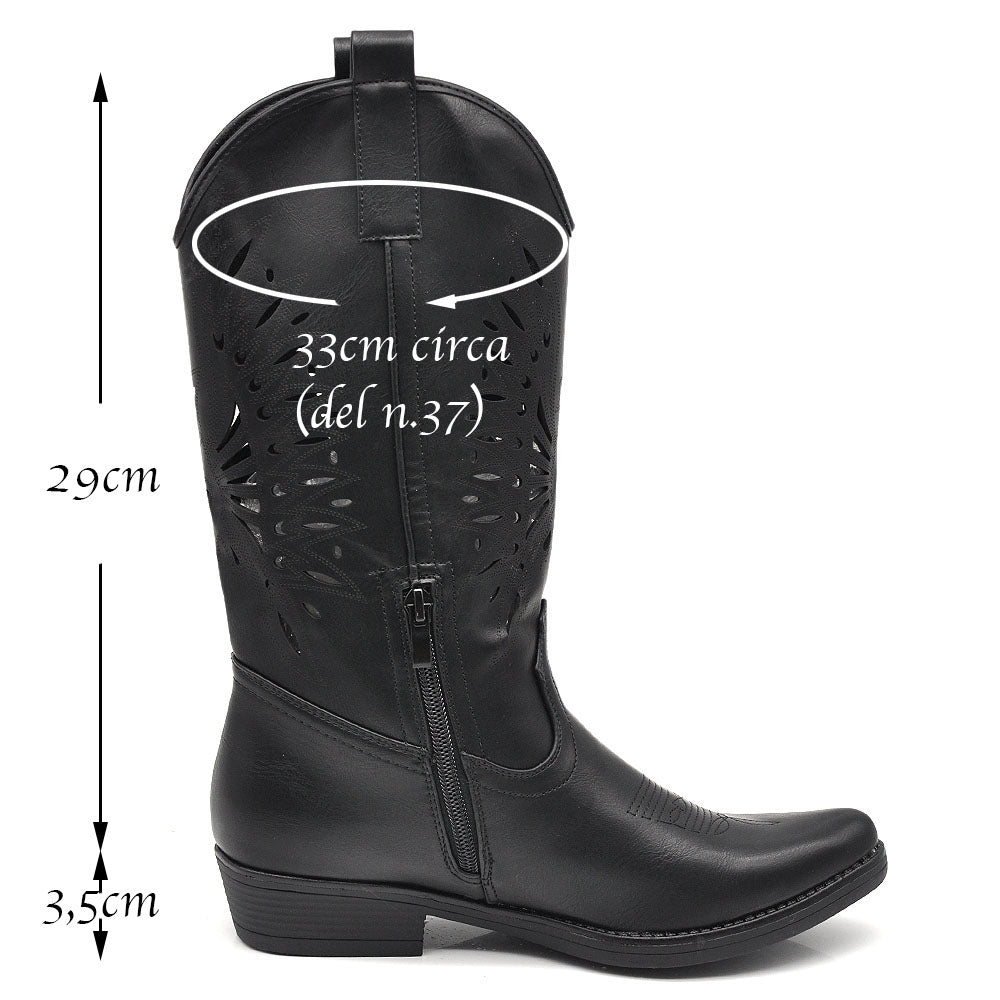 Stivaletto texano traforato donna – stivali western primaverili estivi C19004-6