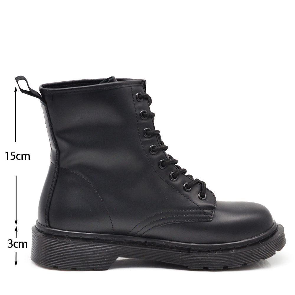 Stivali Stivaletti Anfibi combat boots Da Donna Con lacci Zip Cerniera MT88 nero maculato