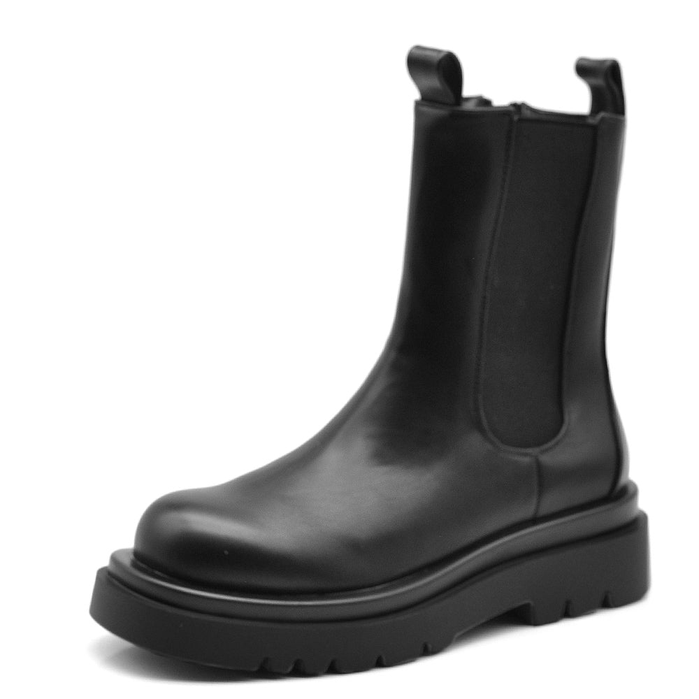 Stivaletti Chelsea Donna Invernali con Suola Spessa Chunky – Anfibi Elasticizzati LY86-2
