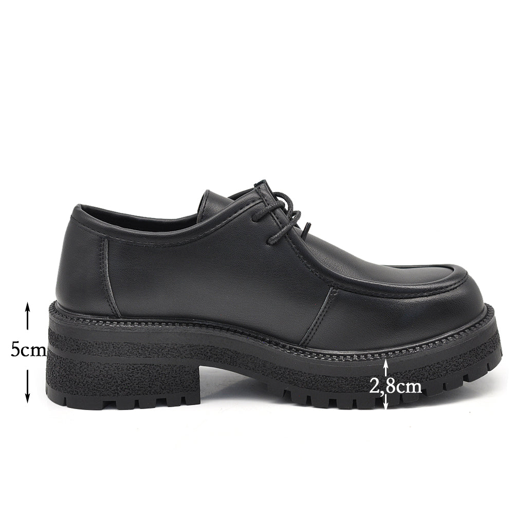 Scarpe Da Donna Mocassini Loafer Con Lacci Stringati Platform G692
