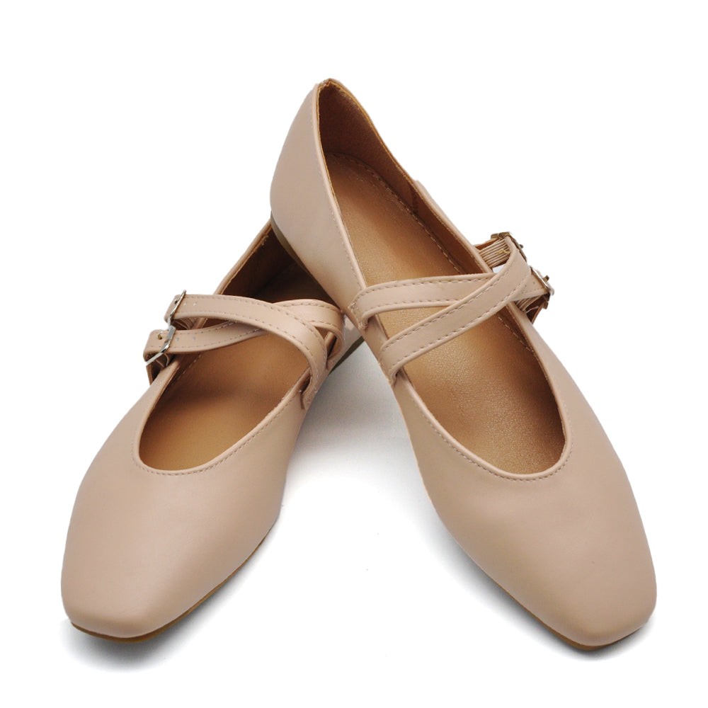 Ballerine A Punta Quadrata Friulane Scarpe Veneziane con Cinturino Da Donna Q2568