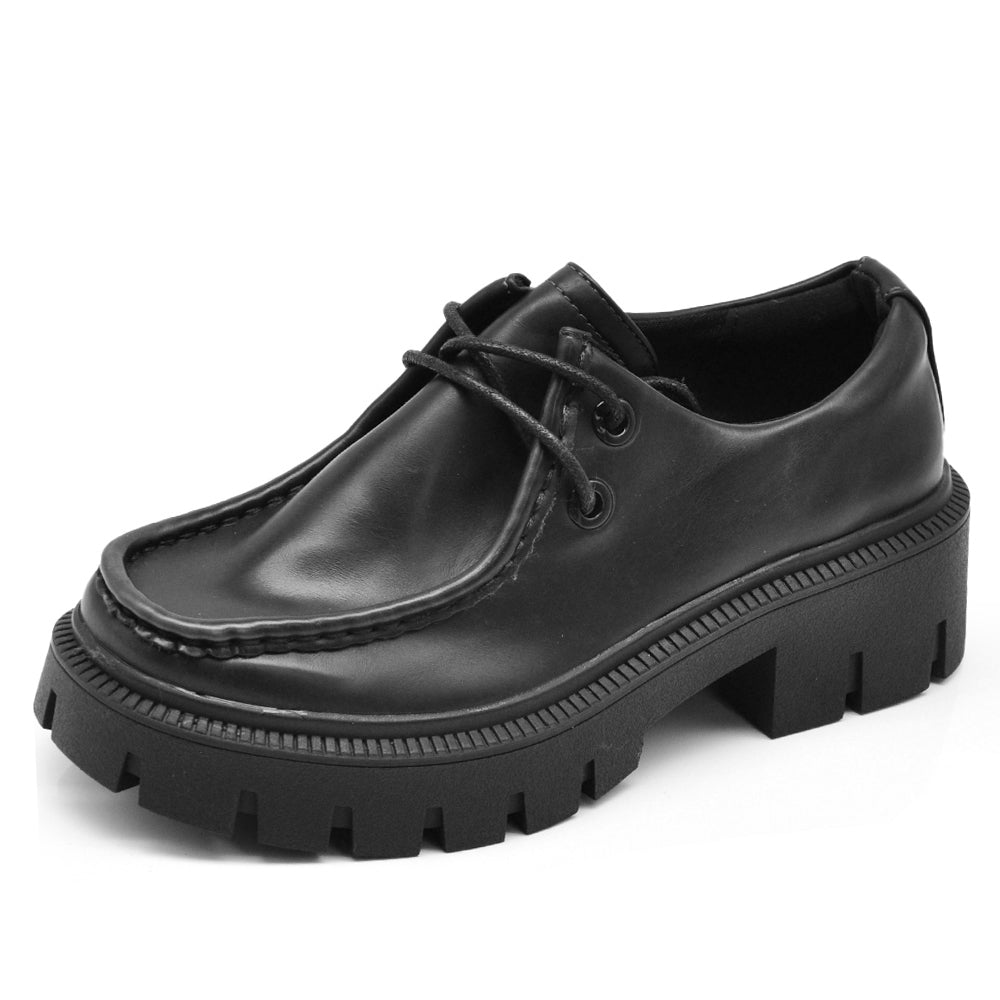 Scarpe Da Donna Mocassini Loafer Con Lacci Stringati Platform G707