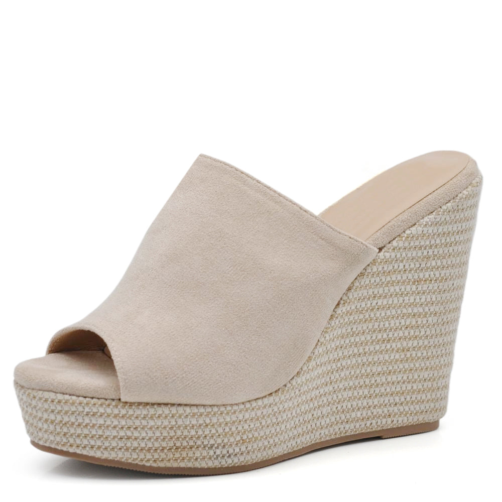 Scarpe Sandali Ciabatte Zoccoli Da Donna Con Zeppe Donna Estive Eleganza e Comfort Suede Z7212-02