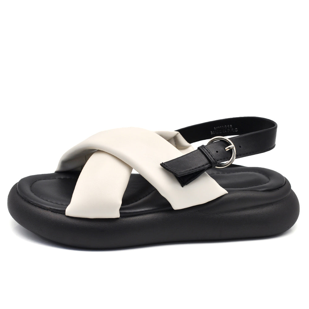 Scarpe Sandali Bassi Da Donna Con Platform Doppio Fondo Comodi e Alla Moda Fasce IncrocciateMP90018