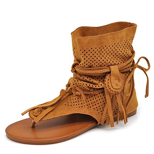 IF Fashion Sandali Indianini Infradito Frange Traforati Primavera/Estate GLY-103